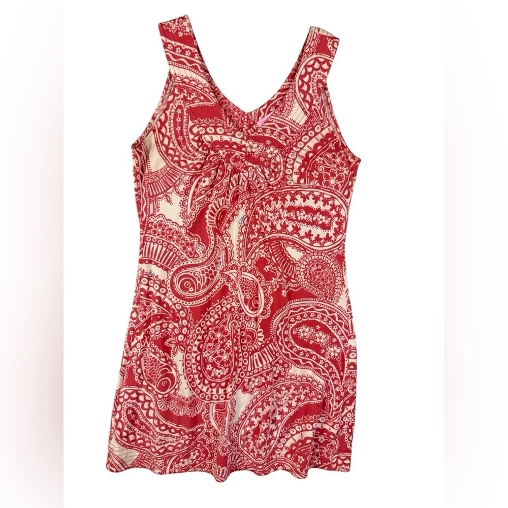 Lilly Pulitzer silk blend belted v neck dress size M preppy preowned - Picture 5 of 10